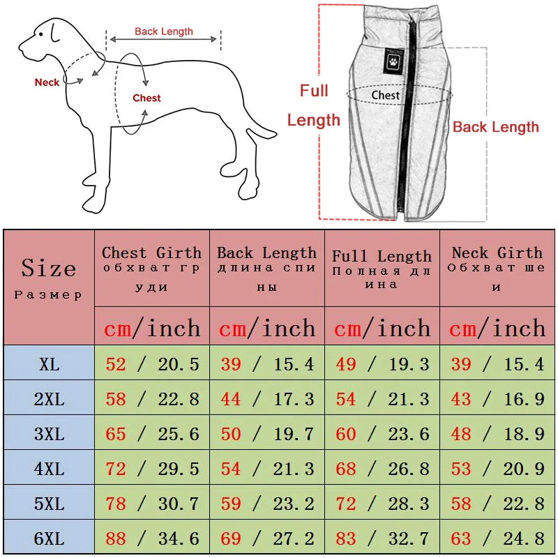 Waterproof Dog Clothes for Large Dogs Winter Warm Big Dog Jackets Padded Fleece Pet Coat Safety Reflective Design Dog Clothing Boutique Gadgets