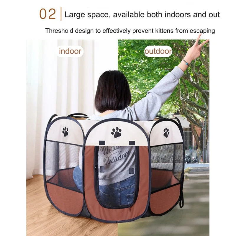 Portable Foldable Cat Tent Cat House Portable Folding Outdoor Travel Pet Tent Cat/Dog Cage Easy Operation Large Cat/Dog Fences Boutique Gadgets