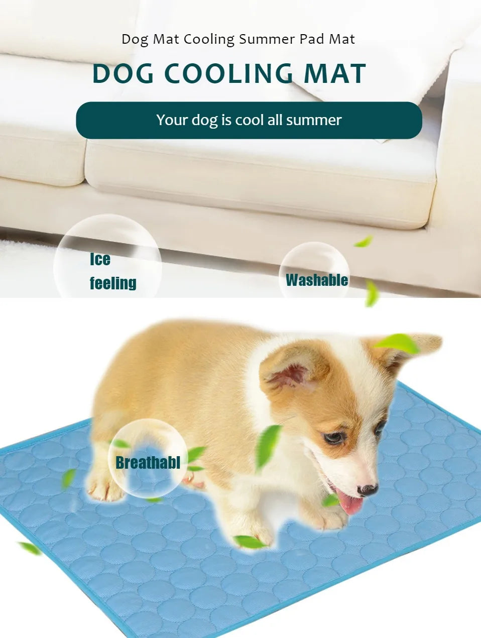 Dog Cooling Mat Summer Pet Cold Bed Extra Large For Small Big Dogs Pet Accessories Cat Durable Blanket Sofa Cat Ice Pad Blanket - Boutique Gadgets