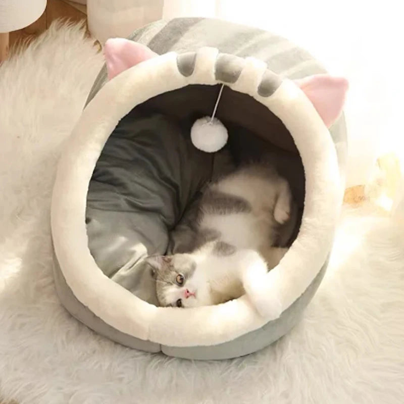 Deep Sleep Cat Bed Warm Pet Basket Cozy Cat House Kitten Lounger Cushion Cat Nesk Tent Very Soft Small Dog Mat Bag Cave Cats Bed Boutique Gadgets