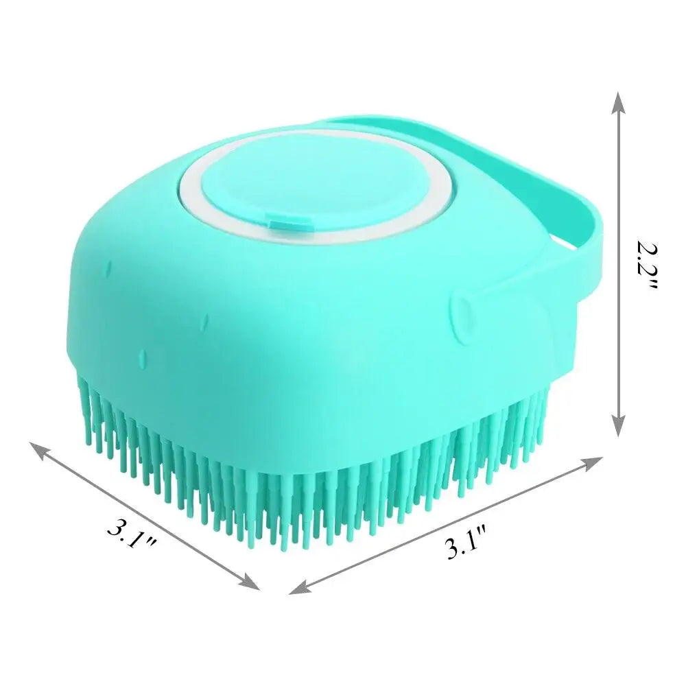 Pet Dog Shampoo Brush 2.7oz 80ml Cat Massage Comb Grooming Scrubber  for Bathing Short Hair Soft Silicone Rubber - Boutique Gadgets