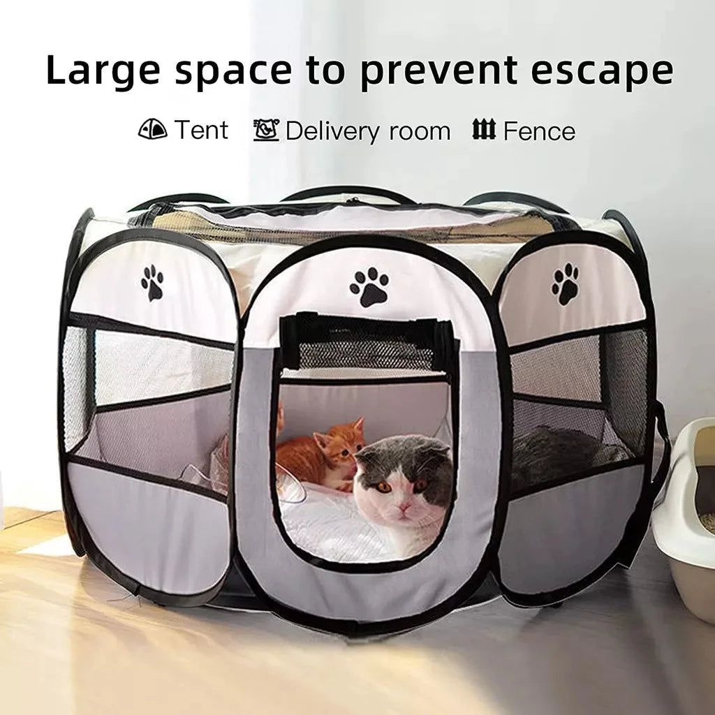 Portable Foldable Cat Tent Cat House Portable Folding Outdoor Travel Pet Tent Cat/Dog Cage Easy Operation Large Cat/Dog Fences Boutique Gadgets