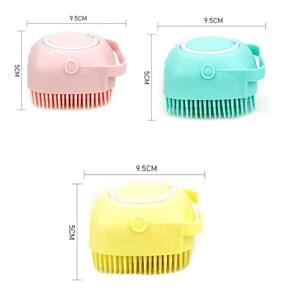 Pet Dog Shampoo Brush 2.7oz 80ml Cat Massage Comb Grooming Scrubber  for Bathing Short Hair Soft Silicone Rubber - Boutique Gadgets