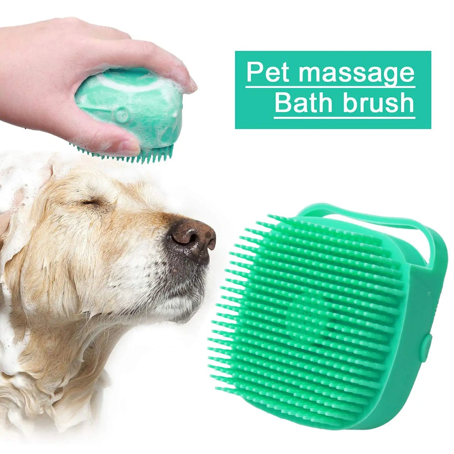 Pet Dog Shampoo Brush 2.7oz 80ml Cat Massage Comb Grooming Scrubber  for Bathing Short Hair Soft Silicone Rubber - Boutique Gadgets