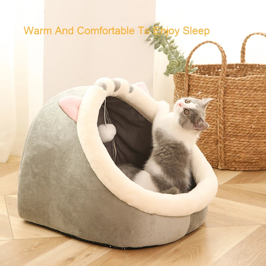 Deep Sleep Cat Bed Warm Pet Basket Cozy Cat House Kitten Lounger Cushion Cat Nesk Tent Very Soft Small Dog Mat Bag Cave Cats Bed Boutique Gadgets